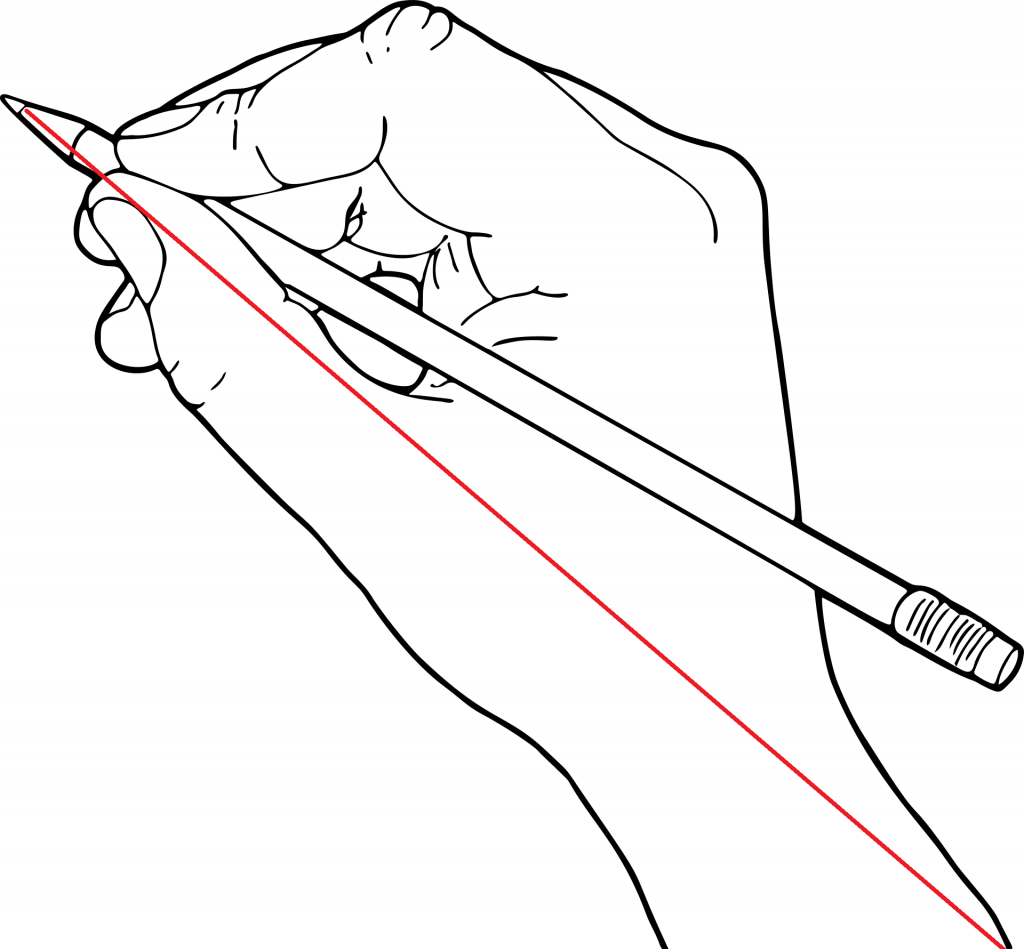 correct position of the wrist for writing